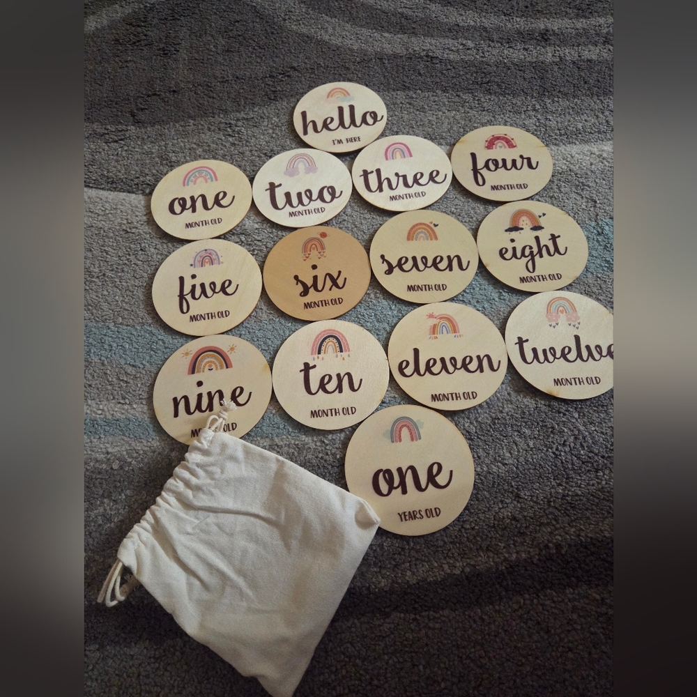 Rainbow Milestone Discs for Babies